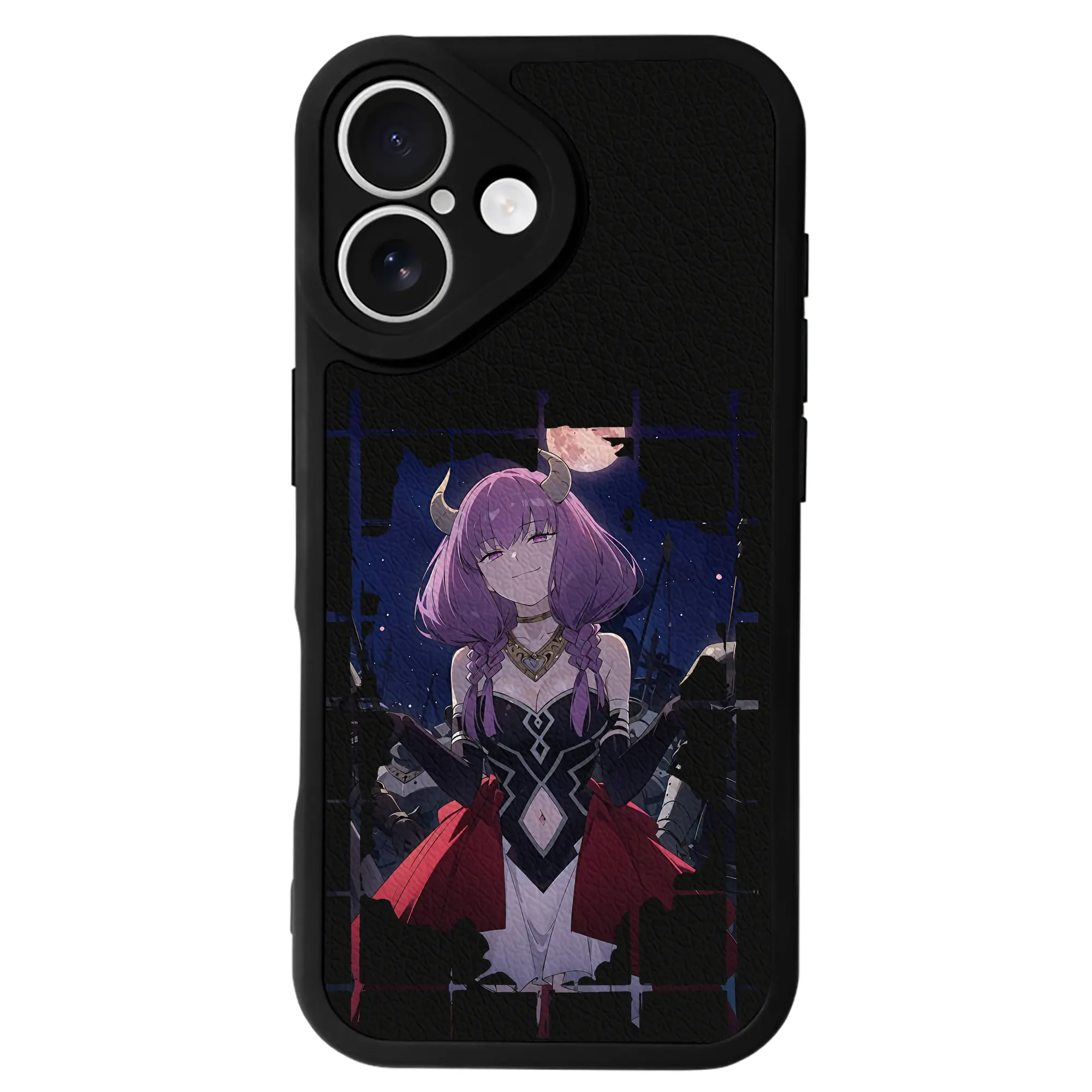 葬送のフリーレン（Frieren） グッズ,アウラ（Aura） - IPhone 16シリーズ対応 ・ シリコンスマホケース ・ レザー調 ・ 高精度フィット ・ 耐衝撃 ・ ワイヤレス充電対応 ・ 精密カット